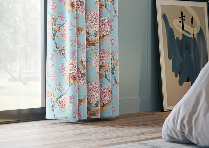 Bouquet Velvet, Cornflower - Made to Measure Curtain - Image 5